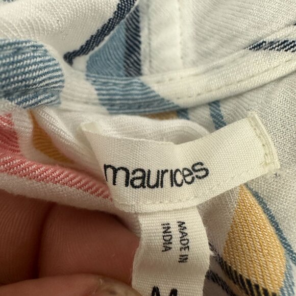 Maurices Women's Plaid Frayed 3/4 Sleeve Wrap Size M - Picture 5 of 8